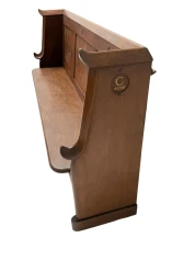 Willem Penaat Art Deco Three-Seat Bench, Solid Oak, 1920s